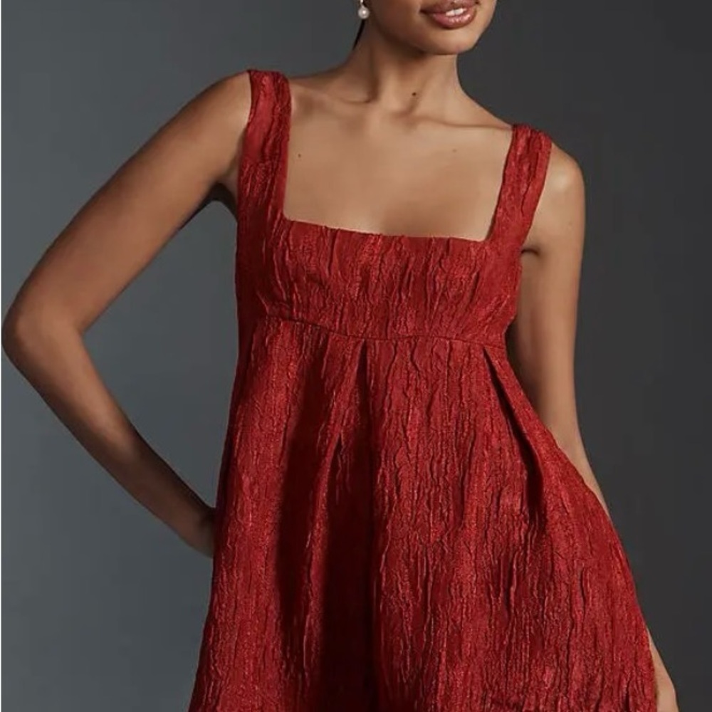 Maeve Red Textured Mini Dress